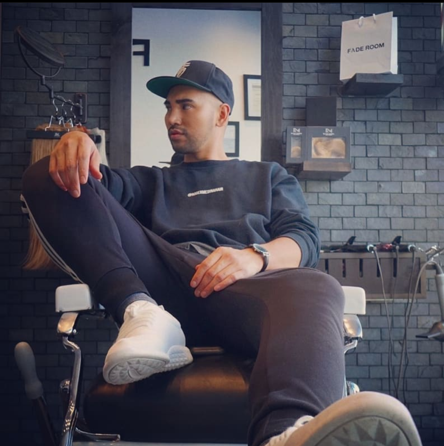 Roger Medina - Hair Extensions video shoot at Fade Room barbershop. Toronto, Ontario - Celebrity Hairstylist