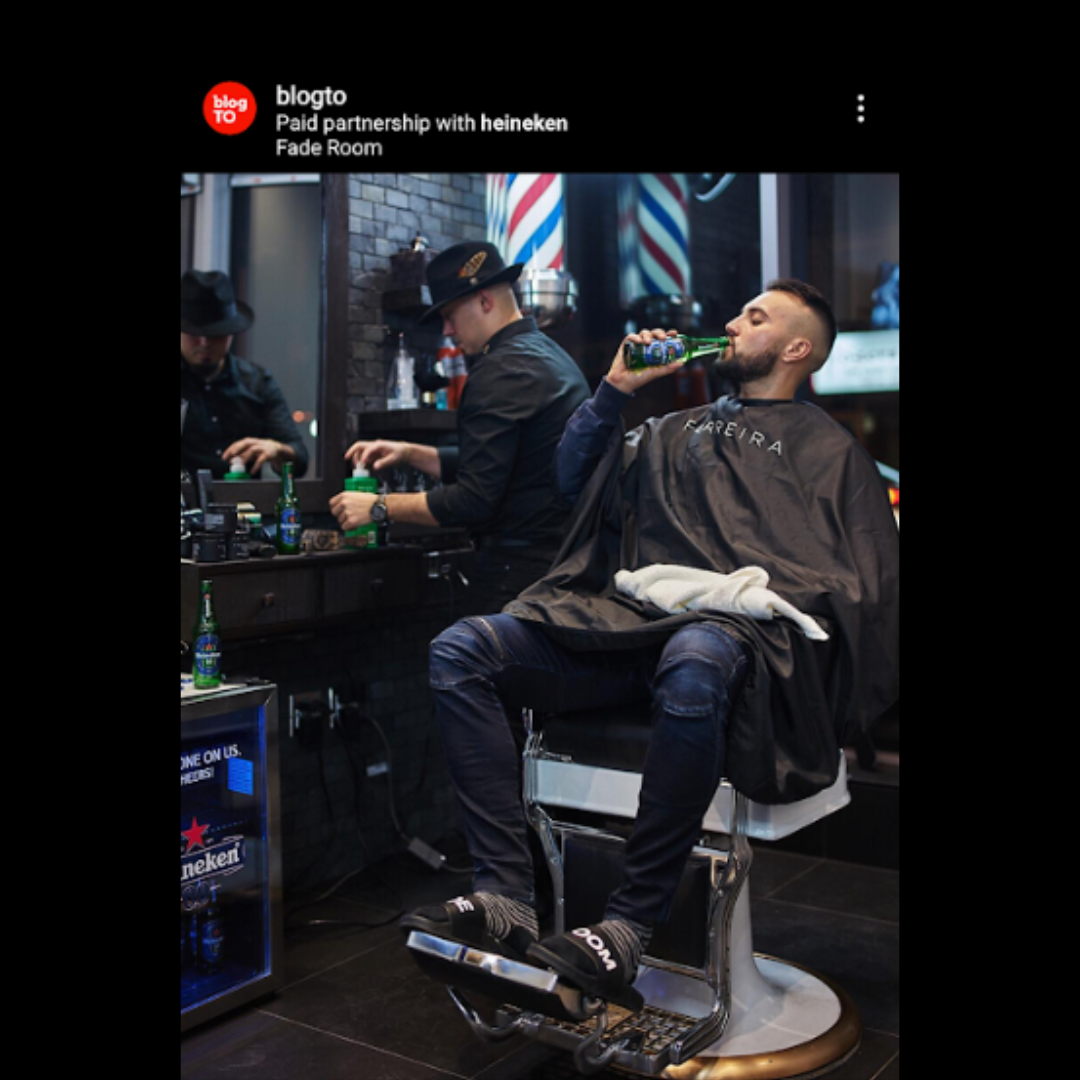 BLOGTO Reposts Heineken Campaign: Experience at Fade Room Barbershop