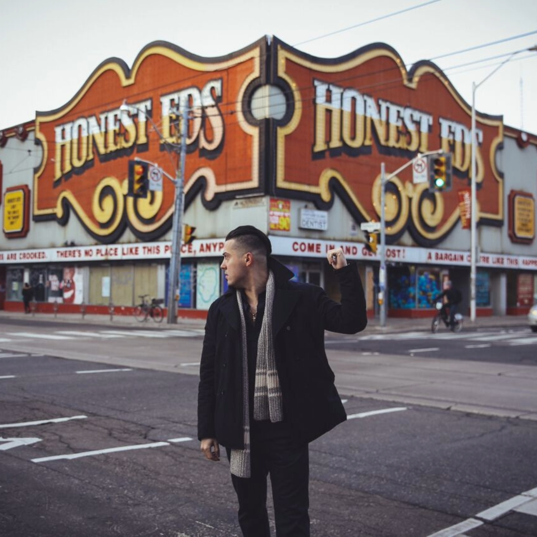 Restored black Koken barber chair once used by Ed Mirvish from Honest Ed’s.